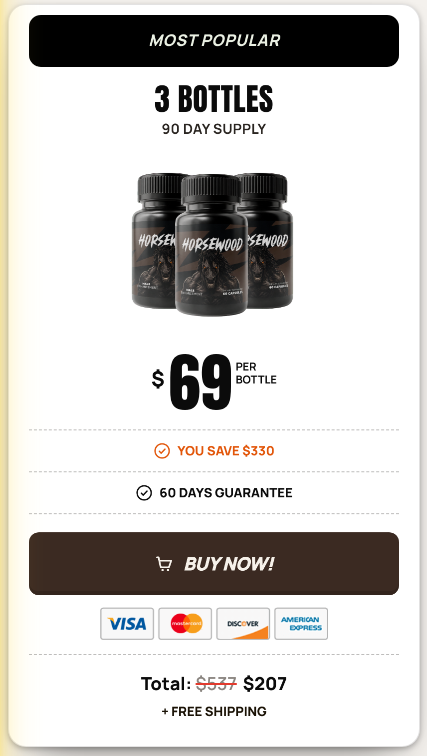 Horsewood 90 day supply pricing